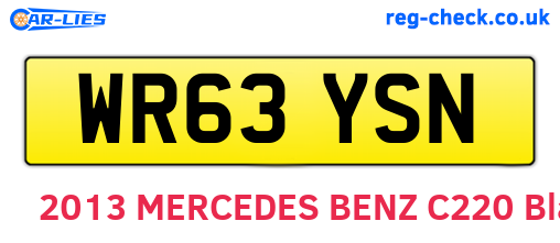 WR63YSN are the vehicle registration plates.