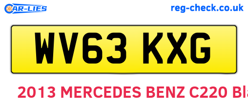 WV63KXG are the vehicle registration plates.