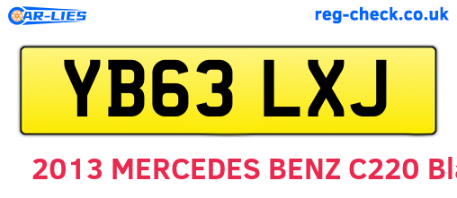 YB63LXJ are the vehicle registration plates.