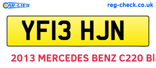 YF13HJN are the vehicle registration plates.