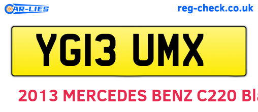 YG13UMX are the vehicle registration plates.