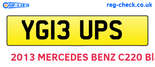 YG13UPS are the vehicle registration plates.