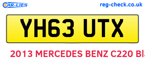 YH63UTX are the vehicle registration plates.