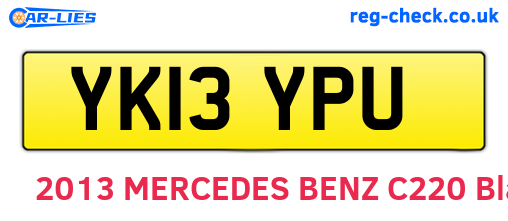 YK13YPU are the vehicle registration plates.