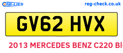 GV62HVX are the vehicle registration plates.