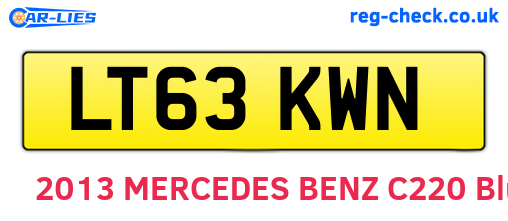 LT63KWN are the vehicle registration plates.
