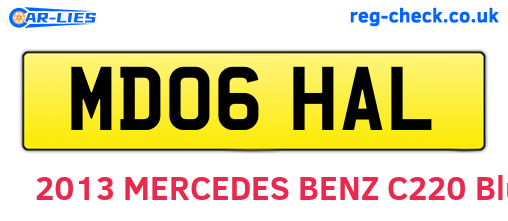 MD06HAL are the vehicle registration plates.