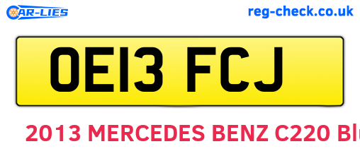 OE13FCJ are the vehicle registration plates.