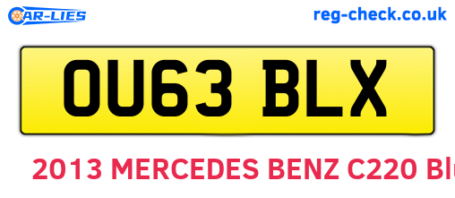 OU63BLX are the vehicle registration plates.