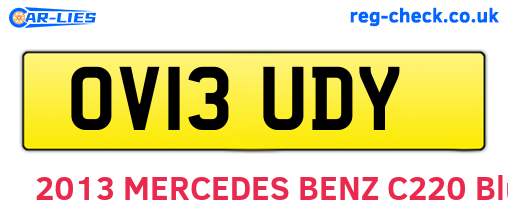 OV13UDY are the vehicle registration plates.
