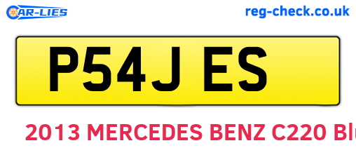 P54JES are the vehicle registration plates.