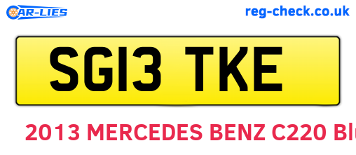 SG13TKE are the vehicle registration plates.