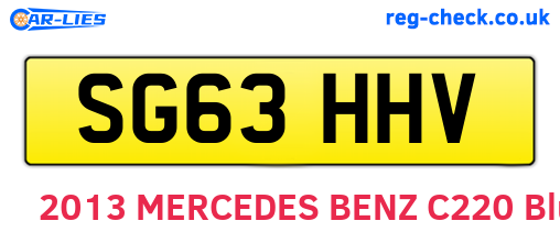 SG63HHV are the vehicle registration plates.