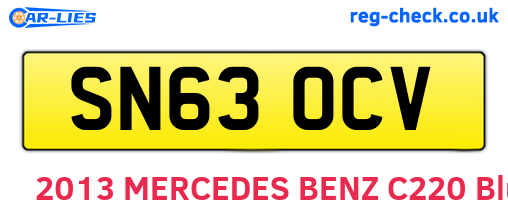 SN63OCV are the vehicle registration plates.