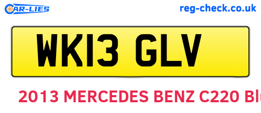 WK13GLV are the vehicle registration plates.
