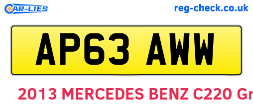 AP63AWW are the vehicle registration plates.