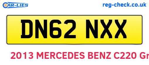 DN62NXX are the vehicle registration plates.