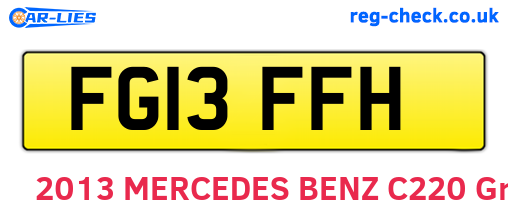 FG13FFH are the vehicle registration plates.