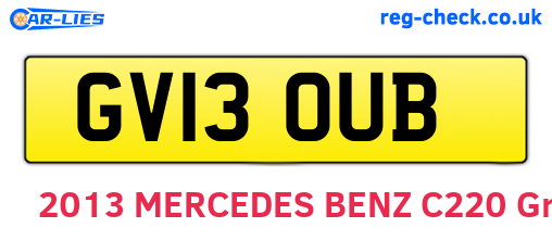 GV13OUB are the vehicle registration plates.