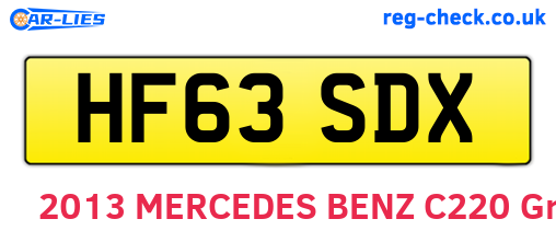 HF63SDX are the vehicle registration plates.