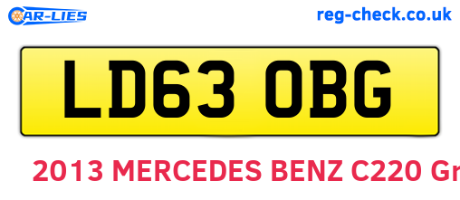 LD63OBG are the vehicle registration plates.