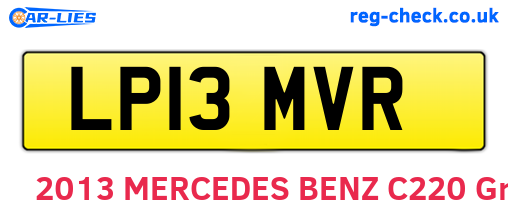 LP13MVR are the vehicle registration plates.
