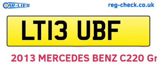 LT13UBF are the vehicle registration plates.