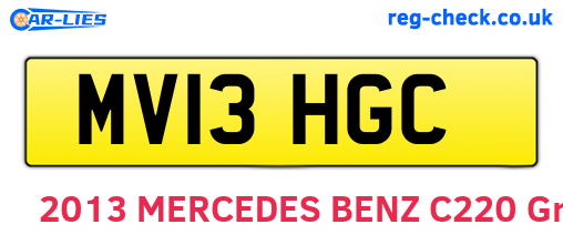 MV13HGC are the vehicle registration plates.