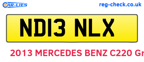 ND13NLX are the vehicle registration plates.