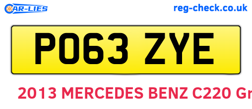 PO63ZYE are the vehicle registration plates.