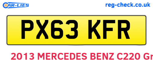 PX63KFR are the vehicle registration plates.