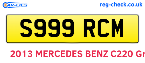 S999RCM are the vehicle registration plates.