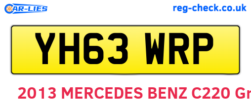 YH63WRP are the vehicle registration plates.