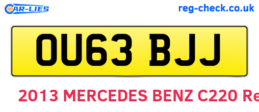 OU63BJJ are the vehicle registration plates.