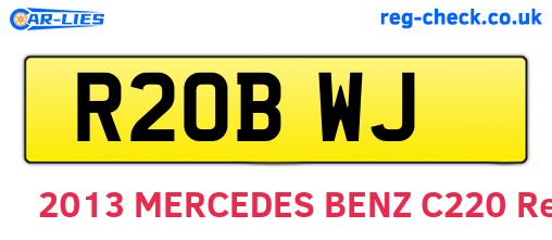 R20BWJ are the vehicle registration plates.