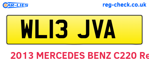 WL13JVA are the vehicle registration plates.