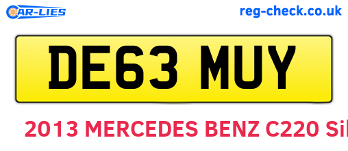 DE63MUY are the vehicle registration plates.
