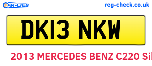 DK13NKW are the vehicle registration plates.
