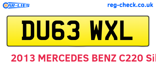 DU63WXL are the vehicle registration plates.
