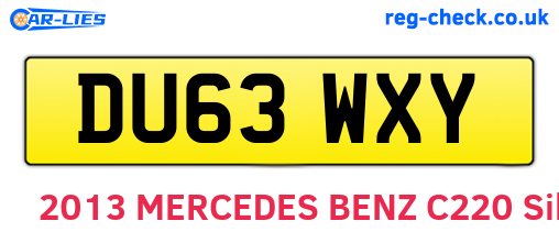 DU63WXY are the vehicle registration plates.