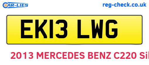 EK13LWG are the vehicle registration plates.