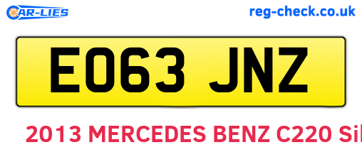 EO63JNZ are the vehicle registration plates.