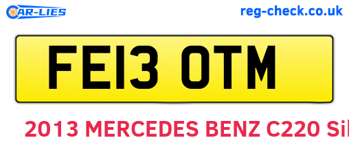 FE13OTM are the vehicle registration plates.