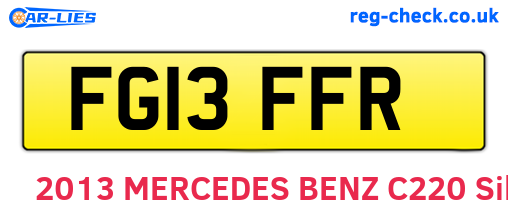 FG13FFR are the vehicle registration plates.