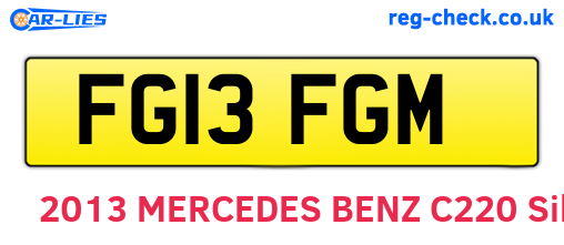 FG13FGM are the vehicle registration plates.