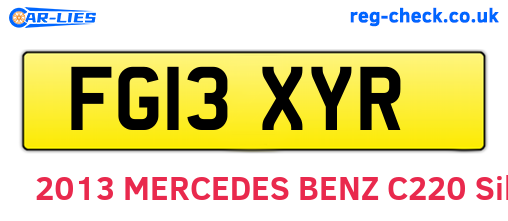 FG13XYR are the vehicle registration plates.