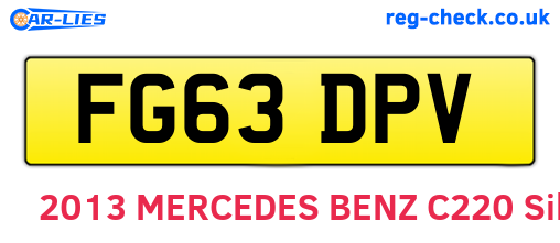 FG63DPV are the vehicle registration plates.