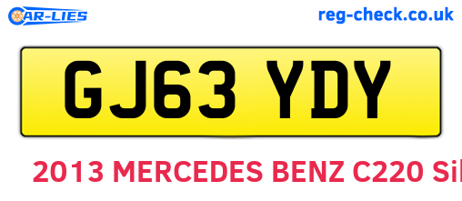 GJ63YDY are the vehicle registration plates.