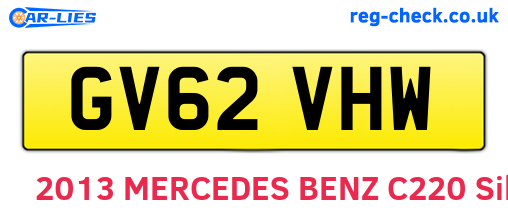 GV62VHW are the vehicle registration plates.