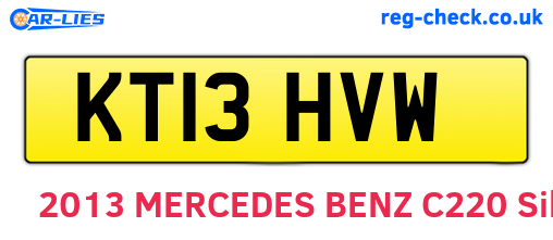 KT13HVW are the vehicle registration plates.